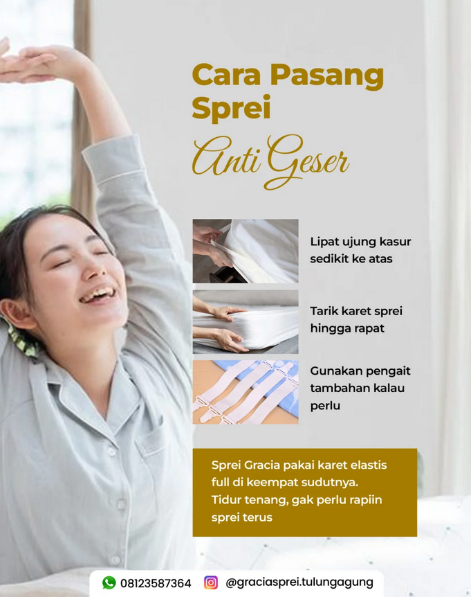 <p>Sprei baru udah ready, tapi tiap dipasang ujung